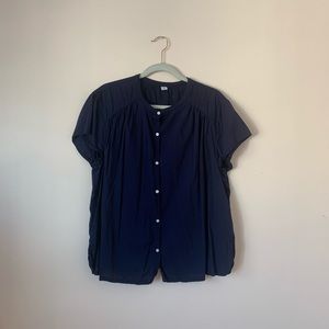 Old Navy Buttoned Linen Shirt in Navy